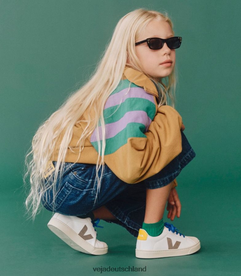 Veja Esplar-Schnürsenkel, chromfreies Leder, weißes Moonrock-Tonic TV48N2331