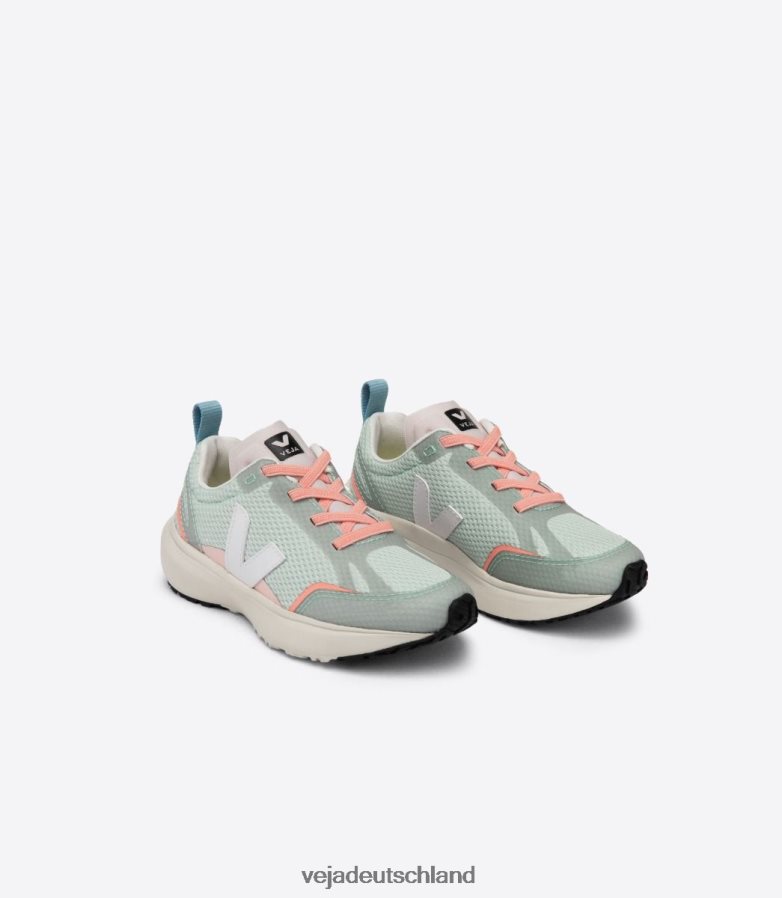 Veja Kanarische elastische Schnürsenkel Alveomesh Matcha weiß TV48N2390