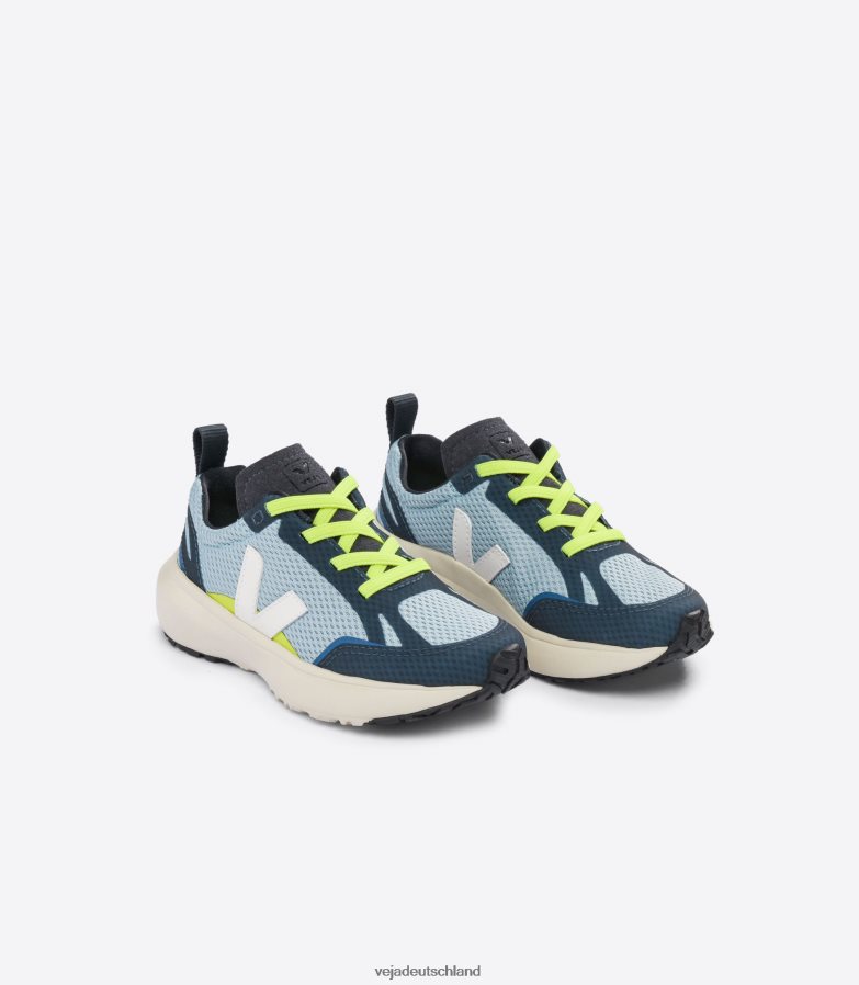 Veja Kanarische elastische Schnürsenkel Alveomesh Stahl weiß TV48N2376