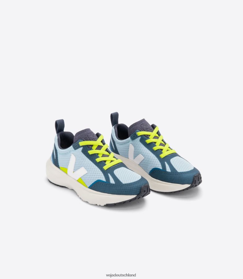 Veja Kanarische elastische Schnürsenkel Alveomesh Stahl weiß TV48N2383