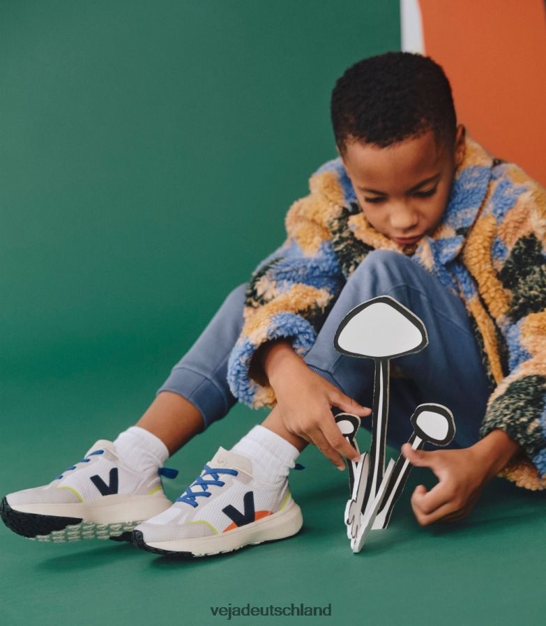 Veja Kanarische elastische Schnürsenkel Alveomesh weiß Nautico TV48N2381