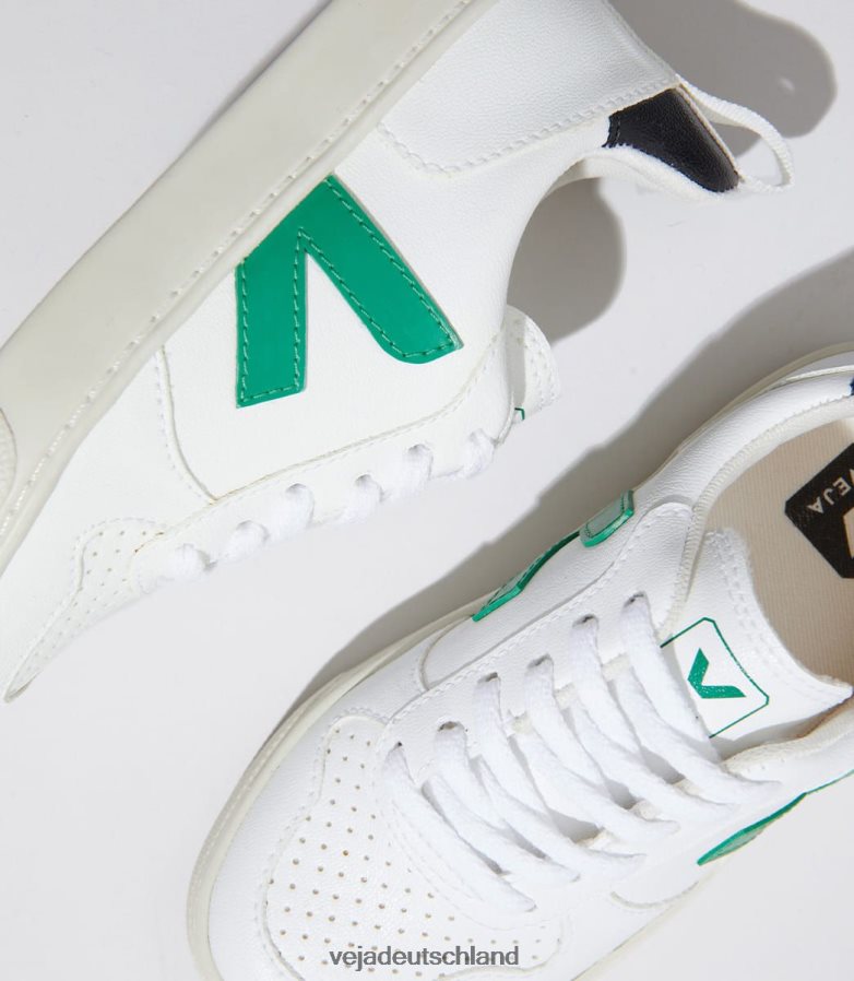Veja V-10 Schnürsenkel CWL Weiß Smaragd Schwarz TV48N2368