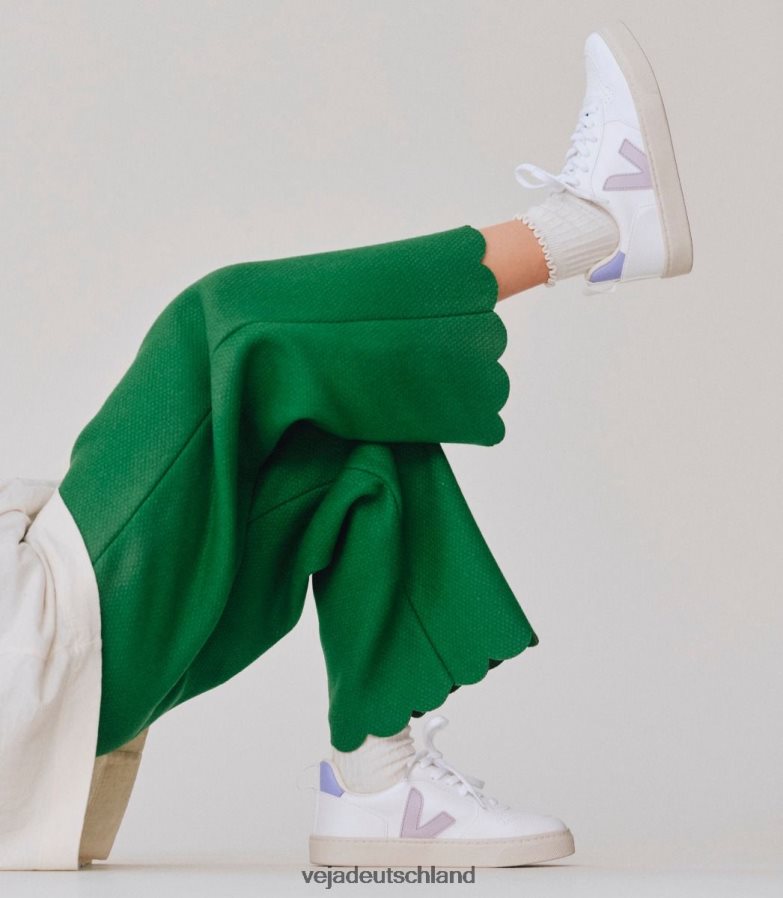 Veja V-10-Schnürsenkel CWL White Parme Lavande TV48N2369