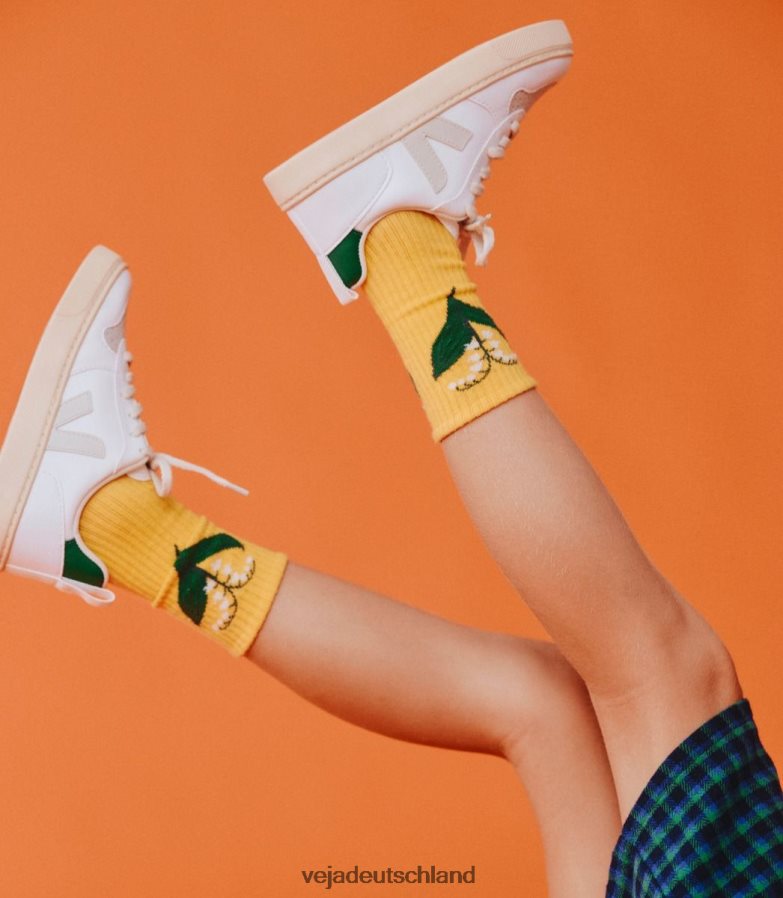 Veja V-10 Schnürsenkel cwl weiß Pierre Smaragd TV48N2366